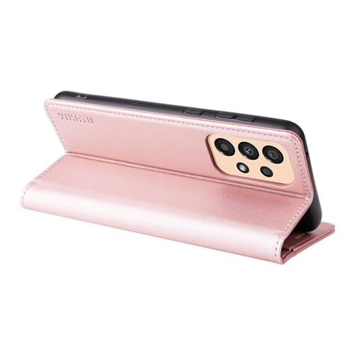 Compatible with Samsung Galaxy A23 Wallet Case PU Leather Flip Folio Case with Card Holder Magnetic Closure Shockproof Protective Phone Cover Rose Gold - color: Rose Gold, size: Samsung A23