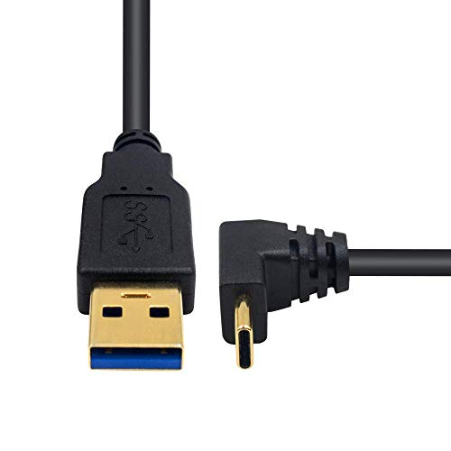Poyiccot USB Type C 90 Degree Cable 3.3feet/1m, Up & Down Angle USB 3.0 A to USB C Fast Charging Cable for Samsung Galaxy, Tablets and More