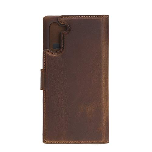 Venito Florence Leather Wallet Phone Case Compatible with Samsung Galaxy Note 10 - Extra Secure with RFID Blocking - Detachable Phone Wallet - Antique Brown - color: Antique Brown, size: Note10