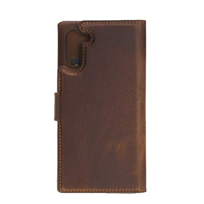 Venito Florence Leather Wallet Phone Case Compatible with Samsung Galaxy Note 10 - Extra Secure with RFID Blocking - Detachable Phone Wallet - Antique Brown - color: Antique Brown, size: Note10