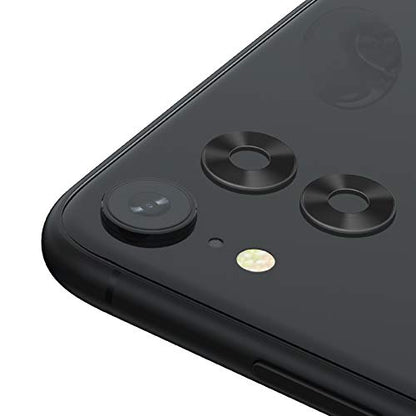 For iPhone XR Camera Lens Protector - [2 Pack] Premium Aluminum Alloy Back Rear Camera Lens Screen Cover Case Shield - Black - color: Black-iPhone XR