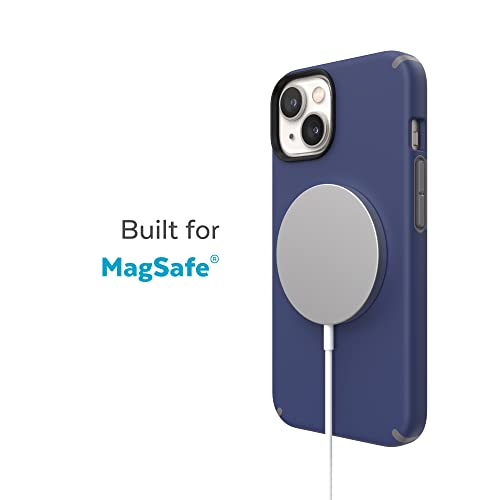 Speck iPhone 15 Plus & 14 Plus Case - Drop Protection, Scratch Resistant, Built for MagSafe iPhone Case - Soft Touch Coating - 6.7" iPhone Case, Dual Layer - Prussian Blue/Cloudy Grey CandyShell Pro - color: Prussian Blue/Cloudy Grey