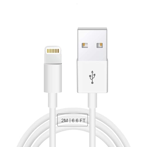Apple Original Cable [Apple MFi Certified] Lightning to USB Cable Compatible iPhone 13/12/11 Pro Max/XS MAX/XR/XS/X/8/7/Plus/6S iPad AirPods,iPod Touch (2M/6.6FT) Original Certified - White - color: 1 Pack | 6.6FT