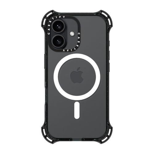 CASETiFY for iPhone 16 Case - Bounce Compatible with MagSafe Clear Black | Shockproof | 21.3 ft. 6X Military Grade Drop Protection | Black - color: Clear Black, size: Iphone 16 (6.1")