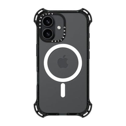 CASETiFY for iPhone 16 Case - Bounce Compatible with MagSafe Clear Black | Shockproof | 21.3 ft. 6X Military Grade Drop Protection | Black - color: Clear Black, size: Iphone 16 (6.1")