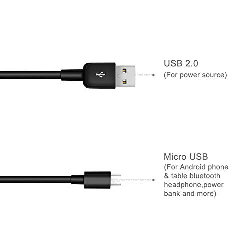 Duttek USB to Micro USB Splitter Cable, 3 in 1 USB 2.0 A Male to Three Micro USB Male 1 to 3 Sync Charging Cable Adapter Cord (25CM/10 Inch) - color: Black, style: 3 in 1