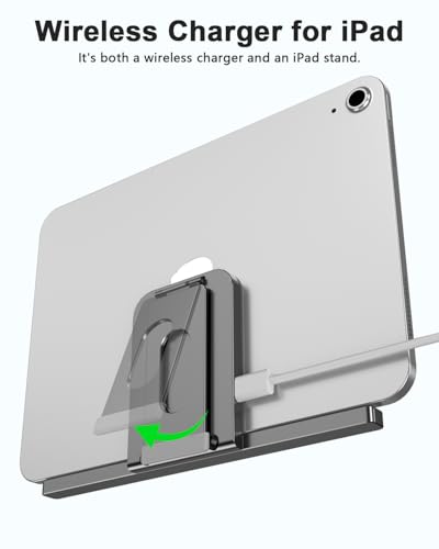 YACAISI Magnetic Wireless Charger for iPad 10th Generation, iPad (A16) Only, 18W iPad Tablet Fast Charging Stand Smart Connector Alloy Wireless Charging iPad with USB-C Cord Cable