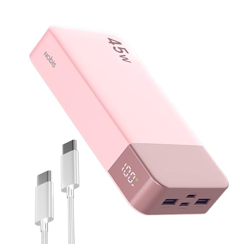 NOBIS Portable Charger 45W 20000mAh Power Bank Fast Charging - color: Pink