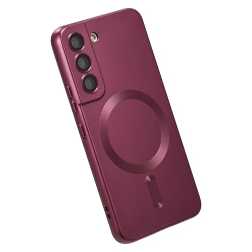 Magnetic for Samsung Galaxy S21 FE Case,Soft Silicone Slim Fit Anti-Scratch Phone Case Cover with Camera Protection,Compatible with MagSafe,Burgundy - color: Burgundy, size: S21 FE