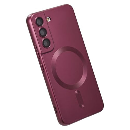 Magnetic for Samsung Galaxy S21 Plus Case,Soft Silicone Slim Fit Anti-Scratch Phone Case Cover with Camera Protection,Compatible with MagSafe,Burgundy - color: Burgundy, size: S21 Plus