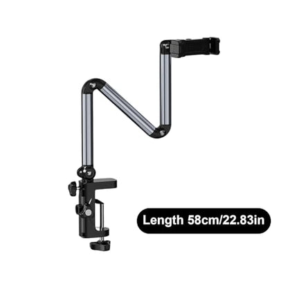 Aluminum Folding Tablet Stand 360-Degree Rotating Clamp Mount with 4 Articulated Arms Desk Bedside Cradling Bracket for Smartphones E-Readers 58cm - color: All purpose model