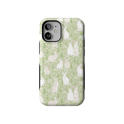 Casely iPhone 12 Mini Case | Hop to it | Green Bunny | Bold Protective Design | Compatible with MagSafe - color: Hop to it | Green Bunny, size: Iphone 12 Mini