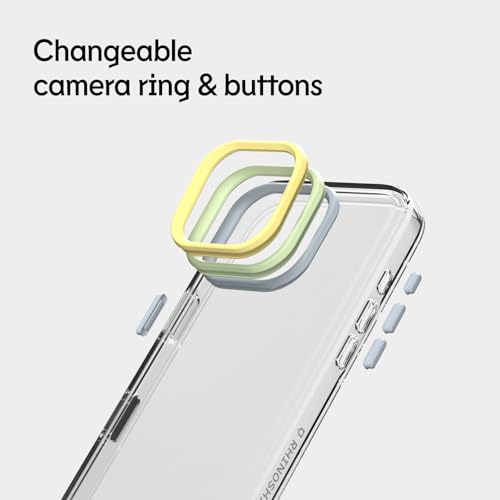 RhinoShield Clear Phone Case for iPhone 16 Plus | Anti-Yellowing, Transparent, High Clarity, Shockproof, Military Grade Drop Protection - color: The Great Wave I, size: iPhone 16 Plus - Camera Button