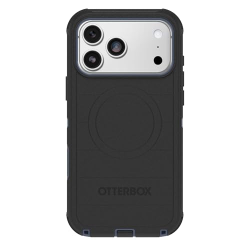 OtterBox iPhone 17 Pro (Only) - Defender Series Case - Black Shadow (Black & Blue) - Snaps on MagSafe - Tough - Rugged & Durable - color: Black Shadow (Black & Blue), style: iPhone 17 Pro