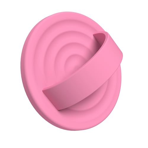 Upgraded Magnetic Phone Grip, Liquid Silicone Soft and Portable, Removable Finger Loop Ring Grip Holder for iPhone, Strong Magnetic Attraction, Compatible with MagSafe Phone Case, Tender Pink - color: Tender Pink