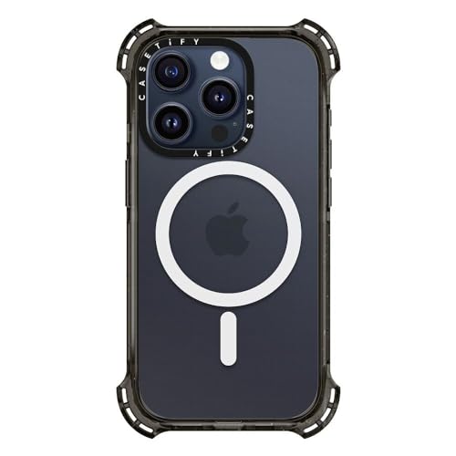 CASETiFY for iPhone 15 Pro Case - Bounce Compatible with MagSafe | Shockproof | 21.3 ft. 6x Military Grade Drop Protection | Black - color: Clear Black, size: Iphone 15 Pro (6.1")