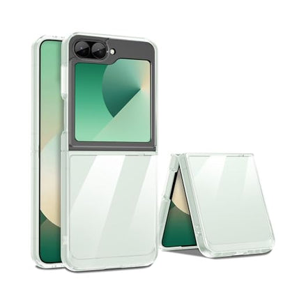 Case for Samsung Galaxy Z Flip 6, Military Grade Drop Protection Clear Phone Case, Yellowing Resistant, Anti-Scratch Hard PC Back, Shockproof Hard Ultra-Thin Protective Cover, Transparent - size: Samsung Galaxy Z Flip6