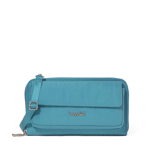 Baggallini Rfid Phone Wallet Crossbody - color: Seaside Blue
