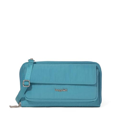 Baggallini Rfid Phone Wallet Crossbody - color: Seaside Blue