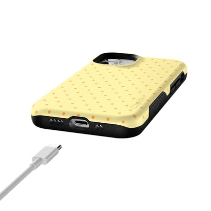 Casely iPhone 12 Mini Case | On the Dot | Yellow Polka Dot | Bold Protective Design | Compatible with MagSafe - color: On the Dot | Yellow Polka Dot, size: Iphone 12 Mini