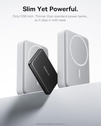 Baseus Picogo Air AM71 Ultra Slim 10000mAh Qi2.2 25W Wireless Power Bank - color: Dark Black