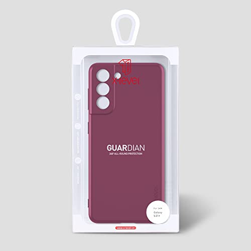 X-level for Samsung Galaxy S21+ Plus Case Super Thin Slim Fit Soft Flexible TPU [Guardian Series] S21 Plus Phone Back Cover Light Protective Matte Finish Coating for S21+ Plus-Camera Lens Updated - color: Wine red [Camera Protection Updated]