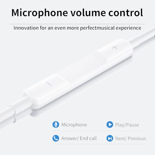 2 Packs USB C Headphones,Earphones Wired Earbuds Noise Canceling in-Ear