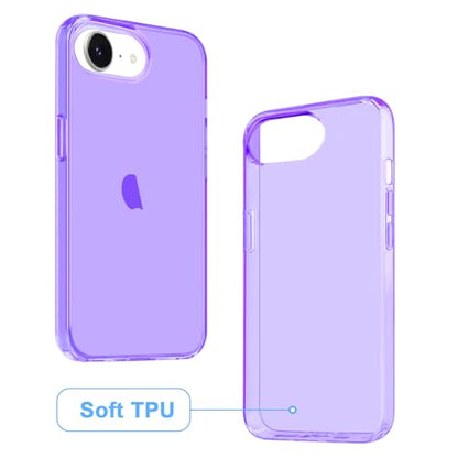 JJGoo for iPhone 17e Case for iPhone 16e Case Clear, Soft Transparent Shockproof Protective Slim Thin Phone Case Cover for 16e / 17e - color: Purple