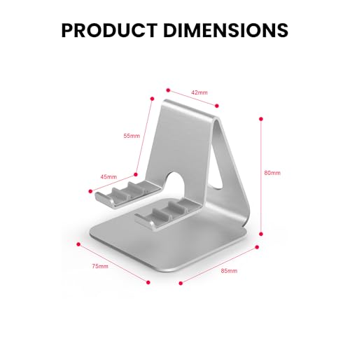 Phone Stand for Desk | 3 Position Adjustable Metal Smartphone Stand | Silver Cellphone Holder for Desk | Universal Phone Mount for Desks Compatible with Smarphones, Android | Cell Phone Accessories - style: N
