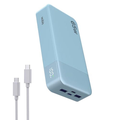 NOBIS 65W 20000mAh Portable Charger Power Bank Fast Charging - color: Blue