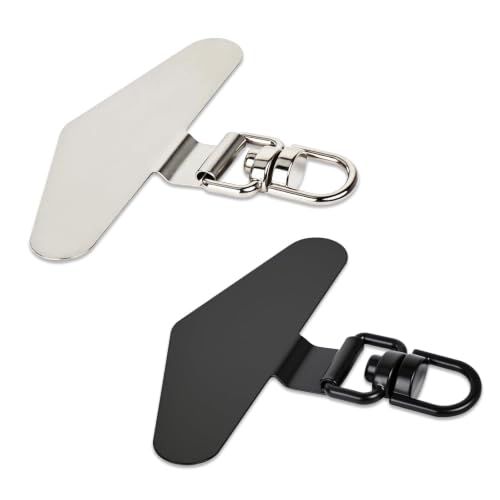 360°Rotatable Metal Phone Tether Tab for iPhone，Cell Phone Lanyard Replacement Part for All Full Phone Cases - color: B3-black+silver