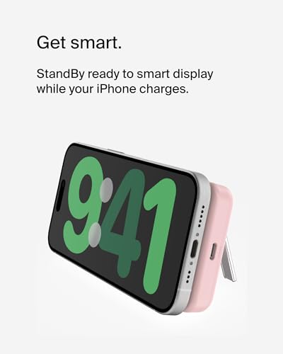 Belkin 5000mAh 7.5W MagSafe Power Bank with Kickstand - color: Pink