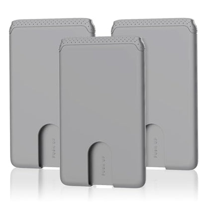 SHANSHUI Phone Wallet, 5 Pack Anti-Lost Design Sticky Silicone Phone Credit Card Holder Business Cards ID Card Pocket Compatible for iPhone, Android & Most Smartphones-3Pack Grey - color: Grey x3