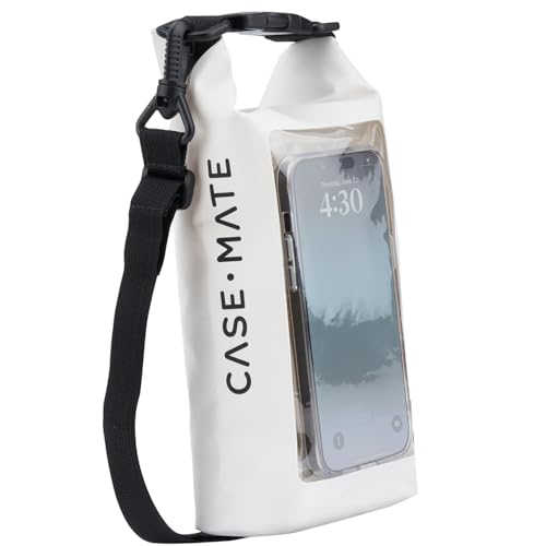 Case-Mate Mini IP68 Waterproof Bucket Bag (2L) - Sand Dollar | Roll Top Dry Bag with Touchscreen Waterproof Pouch - For Phones Up to 7" - Swimming, Kayaking, Boating, Travel Essentials - color: Sand Dollar