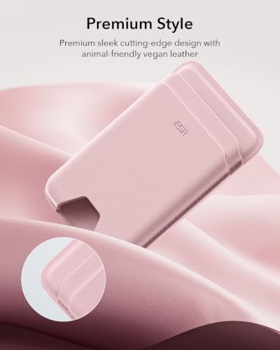 ESR for MagSafe Wallet, 5 Card Holder for Phone Case, RFID Blocking - color: Light Pink