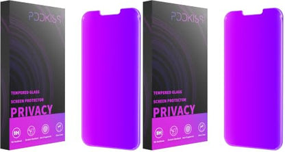PDDKISS Compatible for iPhone 13 Pro Max Privacy Screen Protector/iPhone 14 Plus Screen Protector 6.7 Inch, Purple Gradient Anti Spy Anti Blue Light HD Tempered Glass Easy Installation (Pack of 2) - size: for iPhone 13 Pro Max - 6.7 inch (Pack of 2)