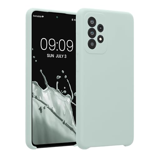 kwmobile Case Compatible with Samsung Galaxy A52 / A52 5G / A52s 5G Case - Slim TPU Silicone Phone Cover - Soft Touch Finish - Cool Mint - color: Cool Mint, size: Galaxy A52 / A52 5G / A52s 5G