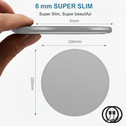 2 Pack 15W Fast Wireless Charger Compatible with iPhone and Samsung Galaxy - color: Gray