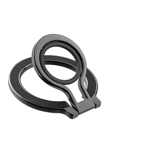 Slim Magnetic Phone Ring Holder for Magsafe, Lightweight Phone Finger Snap Grip Kickstand Accessories Compatible with iPhone Pixel, Portable Mini Phone Stand Works with Magnetic Car Mount