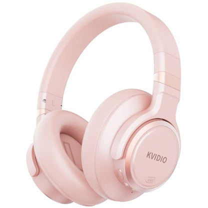 KVIDIO Hybrid Active Noise Cancelling Headphones Over Ear - color: Pink