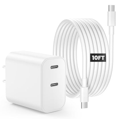 iPhone 18 17 16 15 Charger Fast Charging, 20W Dual Port USB C Charger Block - color: White