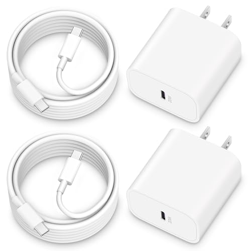 iPhone 18 Pro/17e/17 Charger Fast Charging, 2 Pack 20W USB C Charger Block - color: White, size: 6FT
