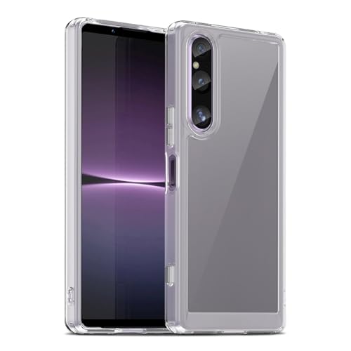Case for Sony Xperia 1 V, Military Grade Drop Protection Phone Case, Yellowing Resistant, Anti-Scratch Hard PC Back, Shockproof Hard Ultra-Thin Protective Cover, Clear - size: Sony Xperia 1 V