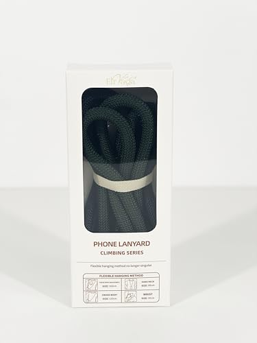 Adjustable Anti-Theft Phone Lanyard Neck & Crossbody Strap with 0.2mm Metal Tab & Comfort-Fit 8mm Rope(Dark Green) - color: Dark Green