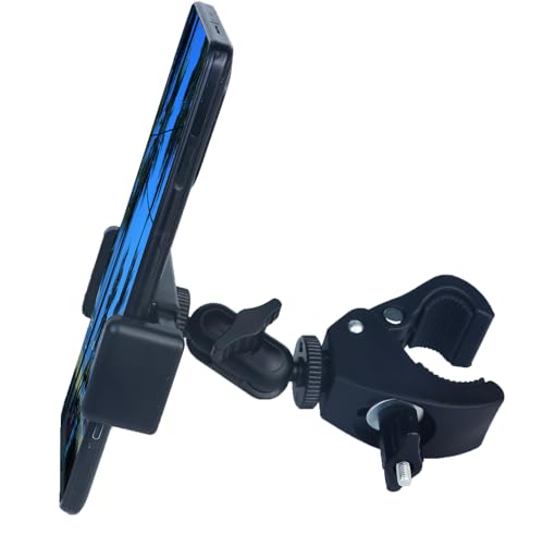 Phone Holder with Clamp for Golf Cart Universal Phone Mount Holder for Bicycle, Wheelchair, Stroller Mic Stand Phone Holder - style: Elastic Phone Holder(0.6"-2.2" Width)