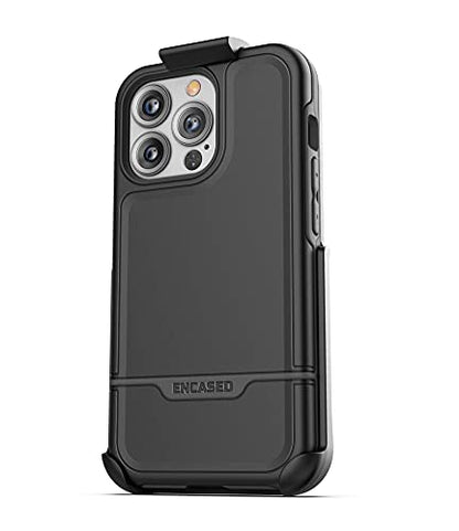 Encased Rebel Designed for iPhone 13 Pro Max Belt Clip Case (2021) Protective Shockproof Case with Holster (Black) - color: Black, size: iPhone 13 Pro Max