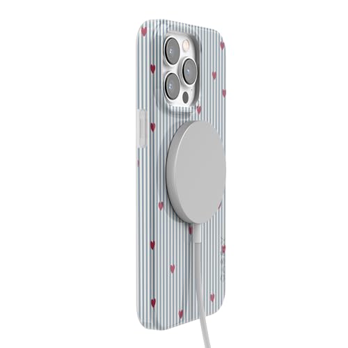 Casely iPhone 14 Pro Case | Love Lines | Blue Stripes | Compatible with MagSafe | Classic Ultra Slim Design - color: Love Lines | Blue Stripes, size: iPhone 14 Pro