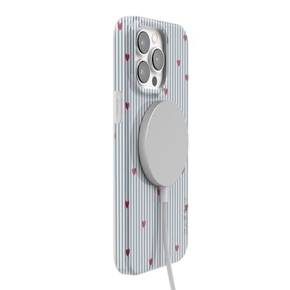 Casely iPhone 14 Pro Case | Love Lines | Blue Stripes | Compatible with MagSafe | Classic Ultra Slim Design - color: Love Lines | Blue Stripes, size: iPhone 14 Pro