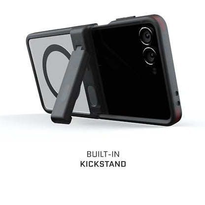 Ghostek Covert Clear Galaxy Flip 7 Case with Built-in Kickstand, MagSafe and Full Hinge Protection Designed for 2025 Samsung Galaxy Z Flip7 (6.9") (Smoke) - color: Smoke, size: Galaxy Z Flip 7