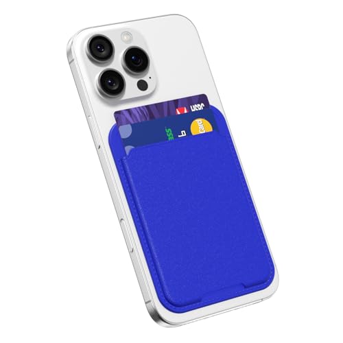oakxco Phone Pocket Stick On, Secure Phone Card Holder Plastic, Slim Thin Adhesive Card Holder Sleeve ID Credit Card, Compatible with iPhone Samsung, Royal Blue - color: Royal Blue